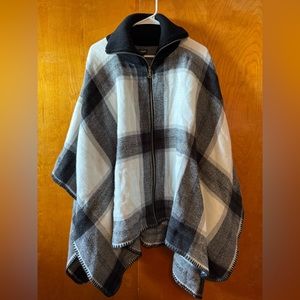 Steve Madden plaid cape poncho